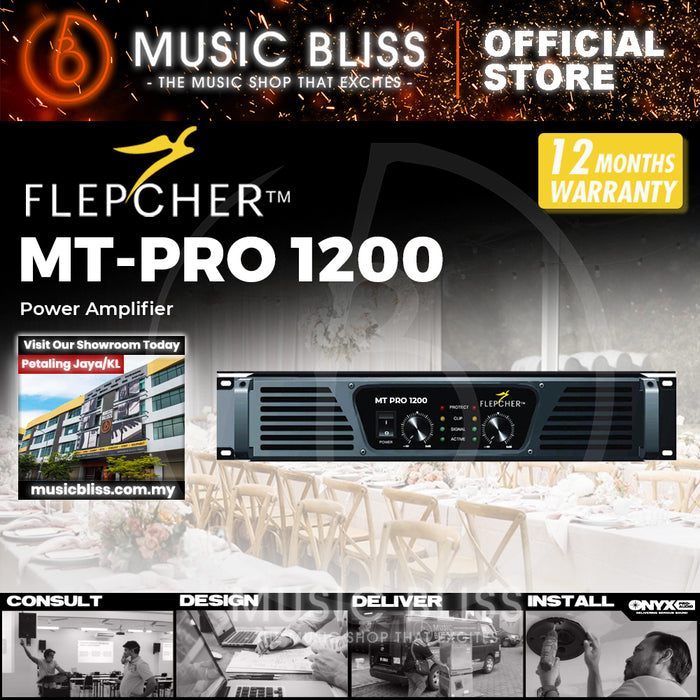 Flepcher MT-PRO-1200 2x1200W (8 Ohm) Pro Sound Power Amplifier