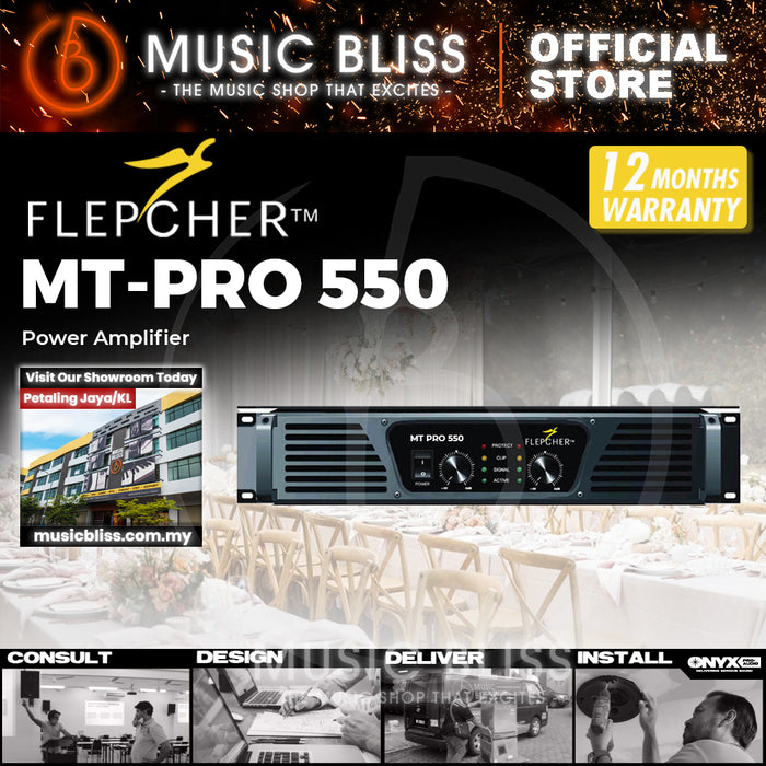 Flepcher MT-PRO-550 2x550W (8 Ohm) Pro Sound Power Amplifier