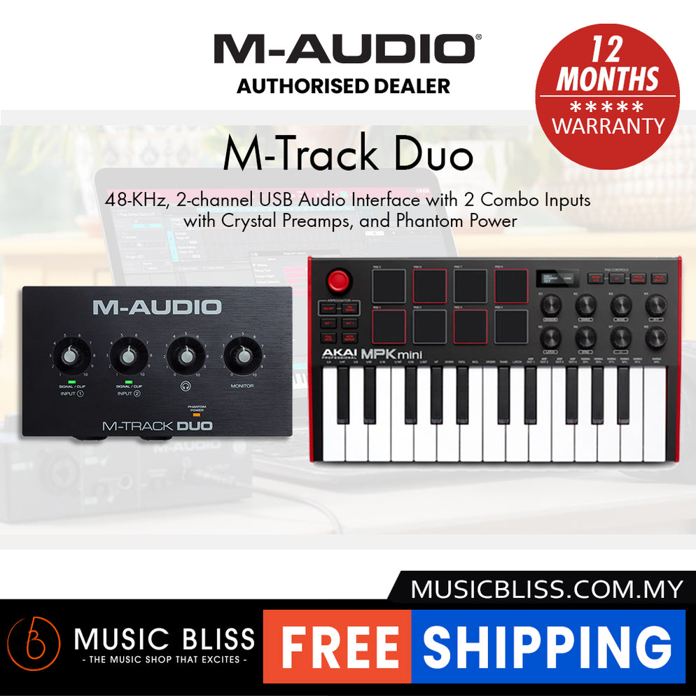 M Audio Dual M-Audio M-Track Duo USB Audio Interface | Music Bliss Malaysia