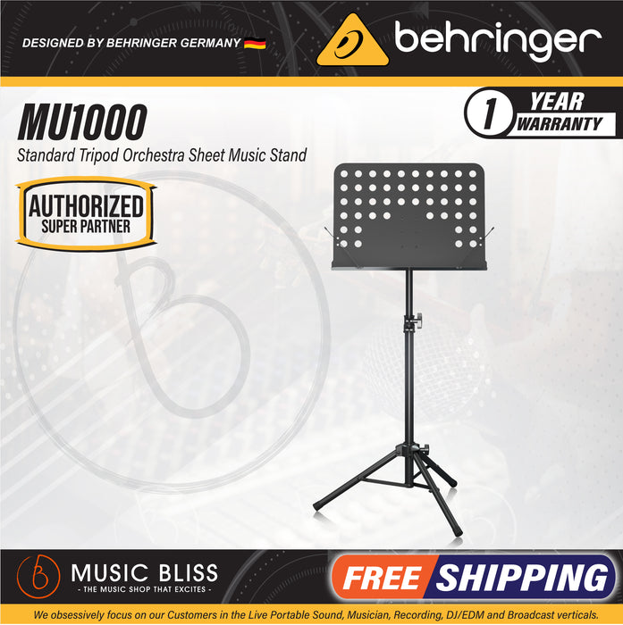 Behringer MU1000 Standard Tripod Orchestra Sheet Music Stand - Music Bliss Malaysia