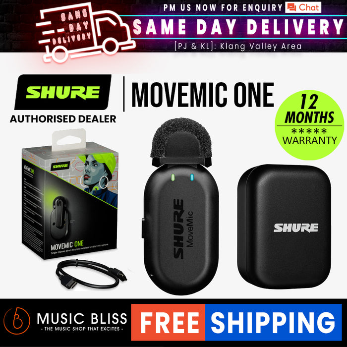 Shure MoveMic One Wireless Lavalier Microphone System - Music Bliss Malaysia