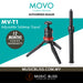 Movo Universal Mini Camera Tripod with Extendable Pole (MV-T1) Adjustable Head, Heavy-Duty Aluminum Travel Stand for DSLR, Mirrorless, GoPro, Smartphones, Compact, Portable - Music Bliss Malaysia
