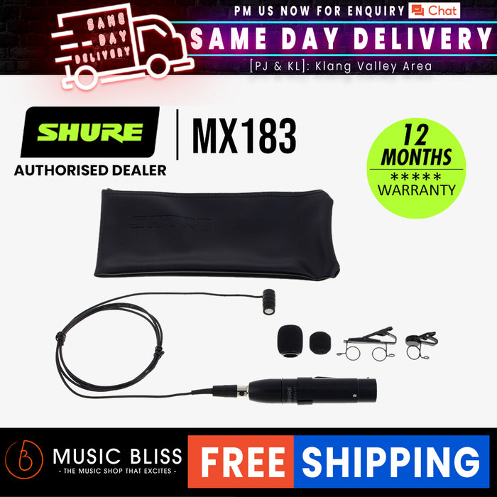 Shure MX183 Omnidirectional Lavalier Microphone - Music Bliss Malaysia