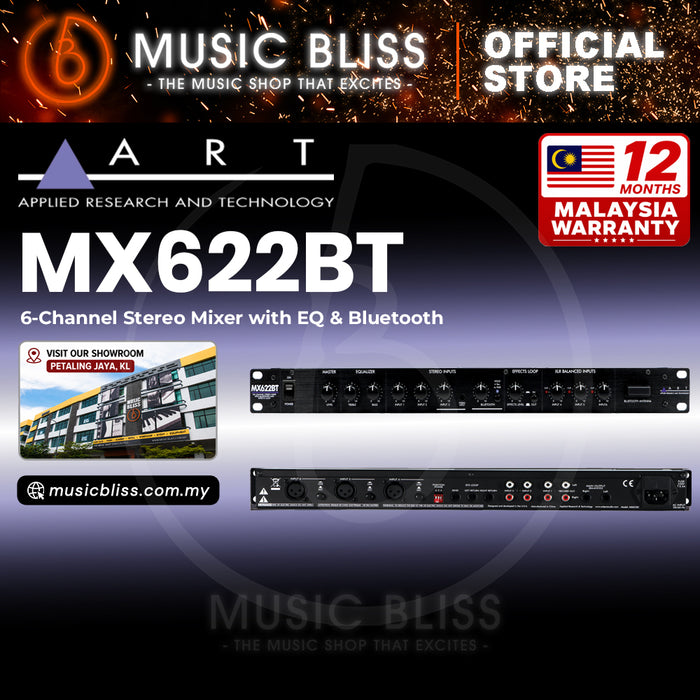 ART MX622BT 6-channel Stereo Mixer with Bluetooth