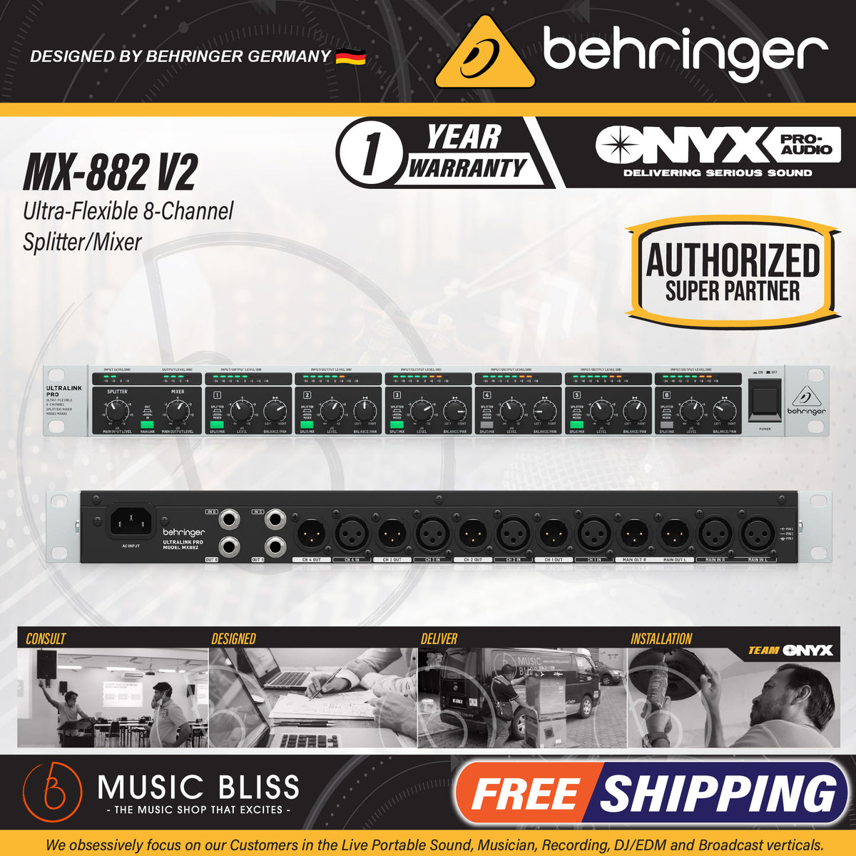 Behringer Ultralink PRO MX882 V2 Rackmount Mixer / Splitter (MX