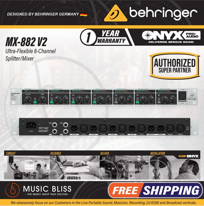 Behringer Ultralink PRO MX882 V2 Rackmount Mixer / Splitter - Music Bliss Malaysia