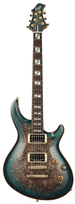 ESP Original MYSTIQUE NT-CTM/Burl Maple - Reptile Blue Burst [MIJ - Made in Japan] - Music Bliss Malaysia