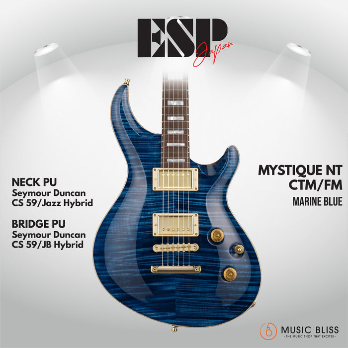 ESP Original MYSTIQUE NT-CTM/FM - Marine Blue [MIJ - Made in Japan] - Music Bliss Malaysia