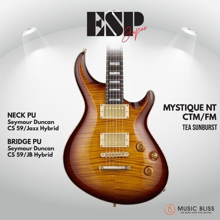 ESP Original MYSTIQUE NT-CTM/FM - Tea Sunburst [MIJ - Made in Japan] - Music Bliss Malaysia