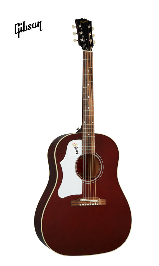 GIBSON 60S J-45 ORIGINAL, ADJ SADDLE LEFT-HANDED ACOUSTIC GUITAR - WINE RED - Music Bliss Malaysia