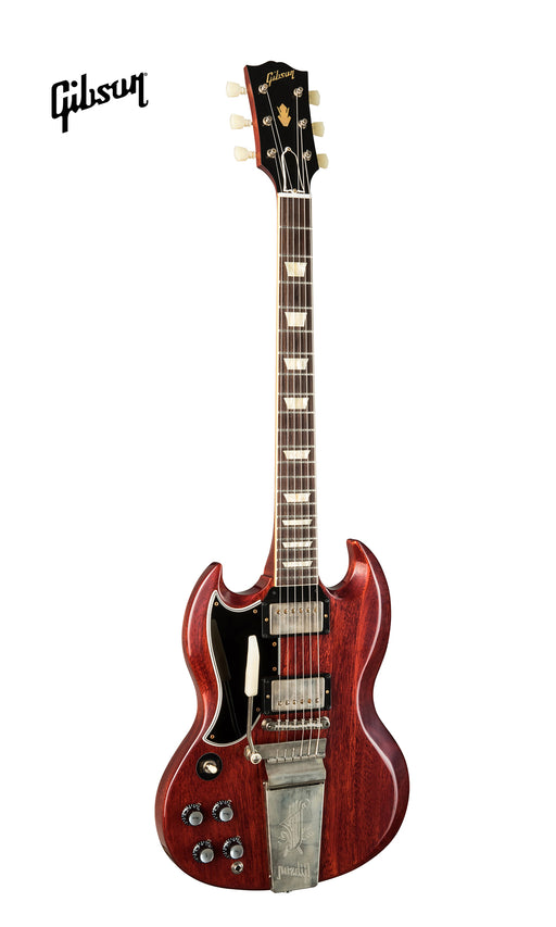 GIBSON 1964 SG STANDARD REISSUE WITH MAESTRO VIBROLA VOS LEFT-HANDED ELECTRIC ELECTRIC GUITAR - CHERRY RED - Music Bliss Malaysia