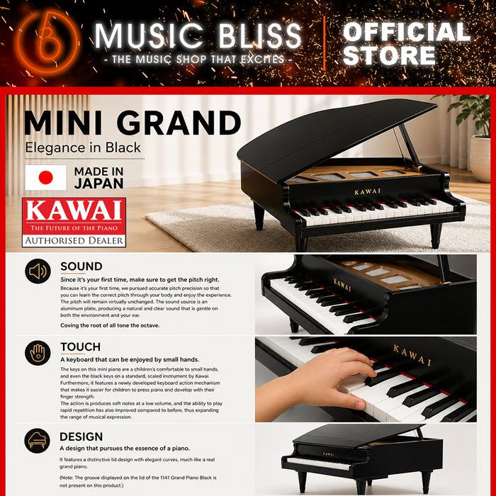 Kawai Mini Grand Piano - Black (1141)  MADE IN JAPAN