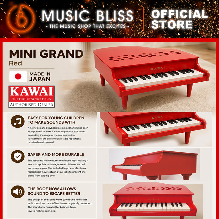 Kawai Mini Grand Piano - Red (1163) MADE IN JAPAN