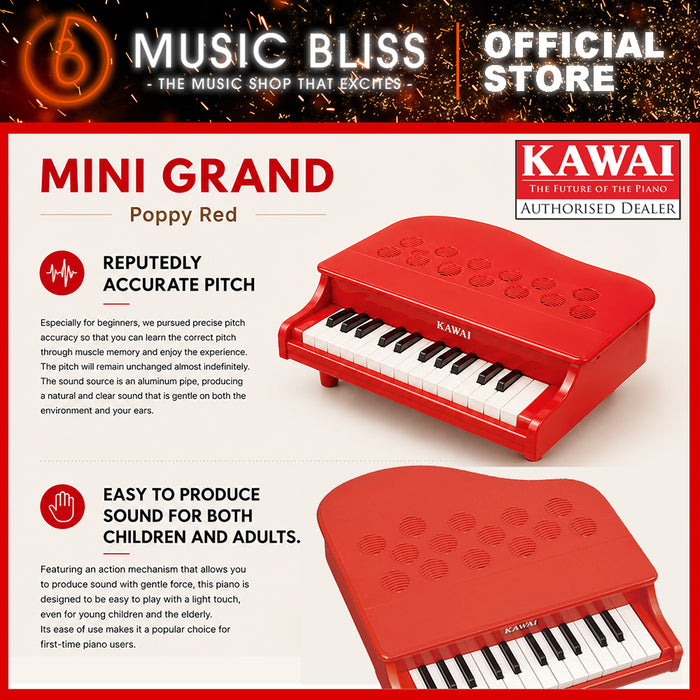 Kawai Mini Grand Piano - Poppy red (1183) MADE IN JAPAN