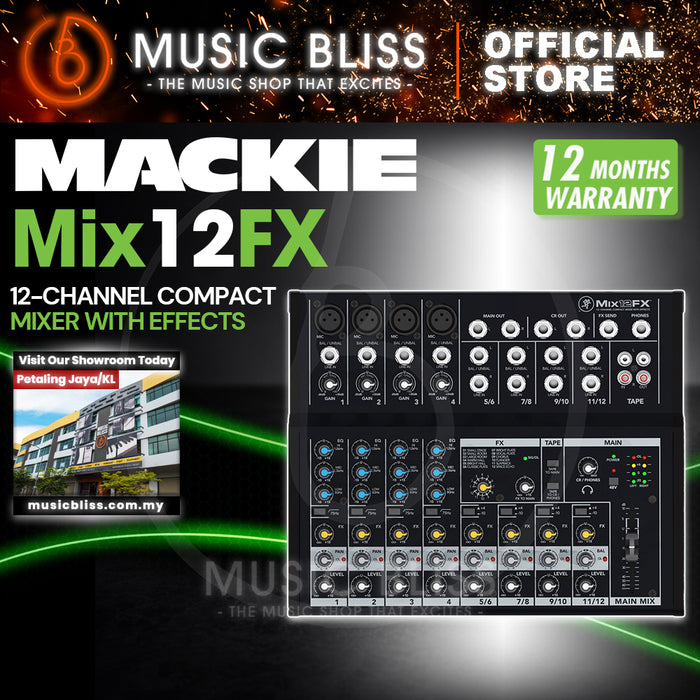 Mackie Mix12FX 12-input Desktop Mixer with 12 Onboard Effects