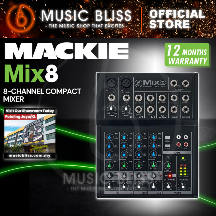 Mackie Mix8 Mixer 6-input Desktop Mixer