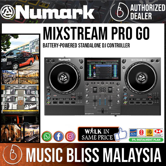 Numark Mixstream Pro Go Battery-Powered Standalone DJ Controller - Music Bliss Malaysia