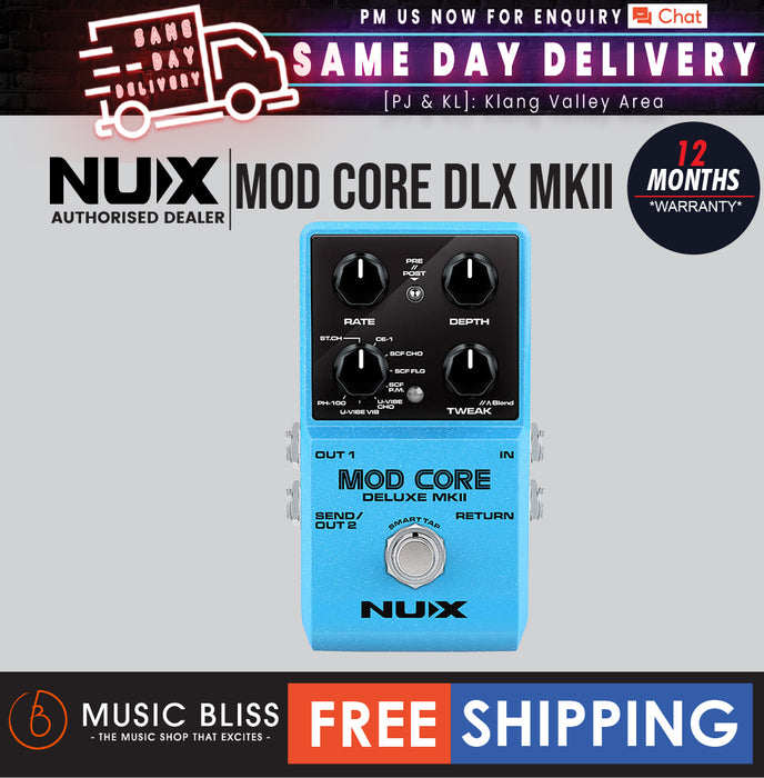 NUX Mod Core Deluxe MKII 8 Modulations Effects Pedal with Stereo Connection - Music Bliss Malaysia