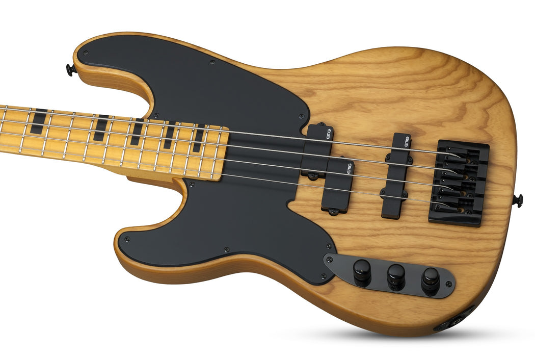 Schecter Model-T Session Left-Handed Electric Bass Guitar - Aged Natural Satin