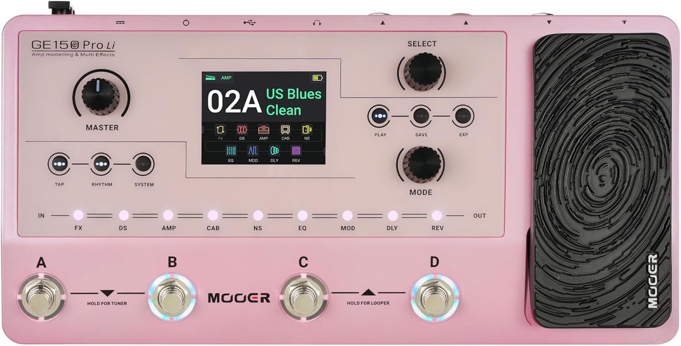 Mooer GE150 PRO Li - Amp Modeling & Multi Effects (Pink)