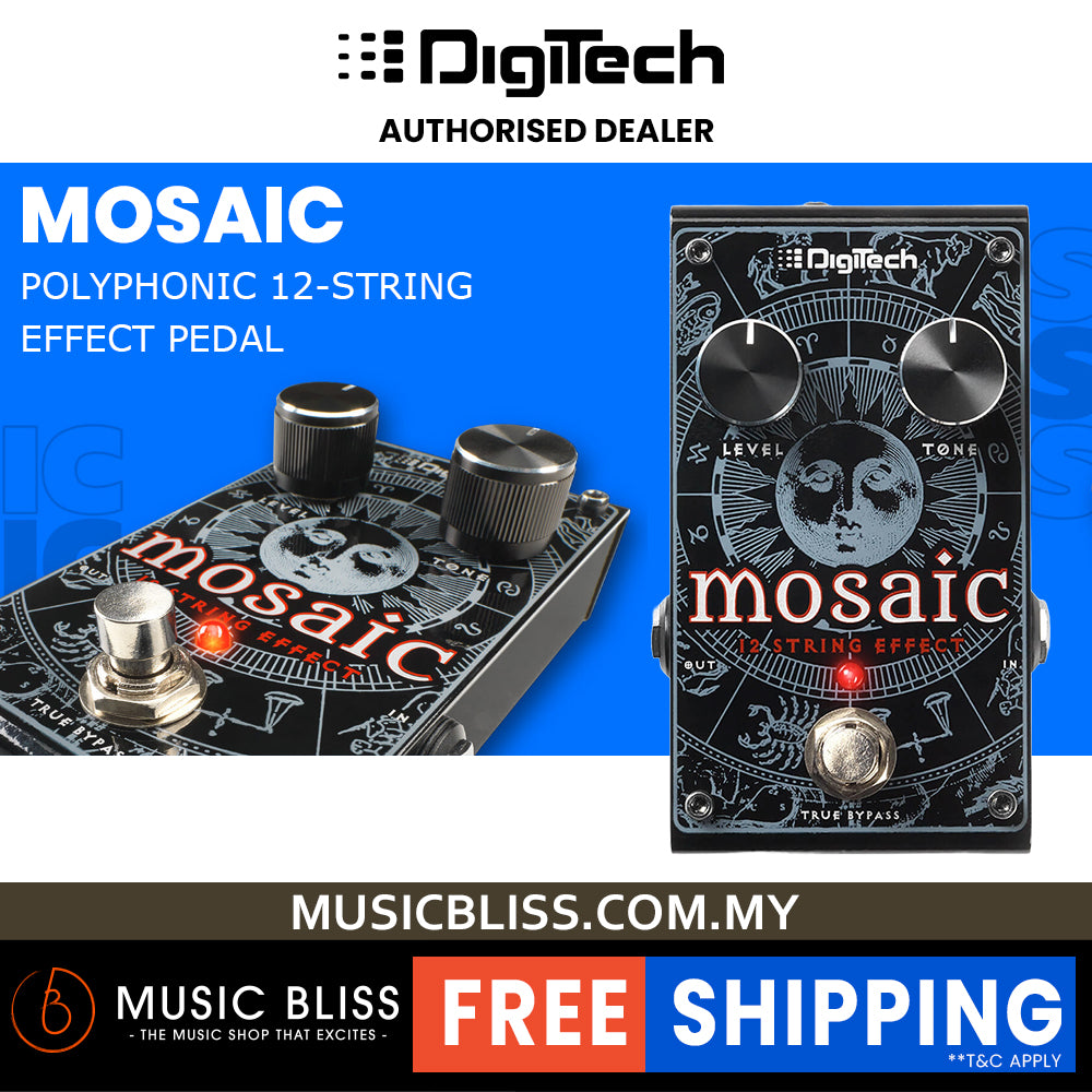 Delay Pedal Guitar DigiTech Mosaic Polyphonic 12-String Effect
