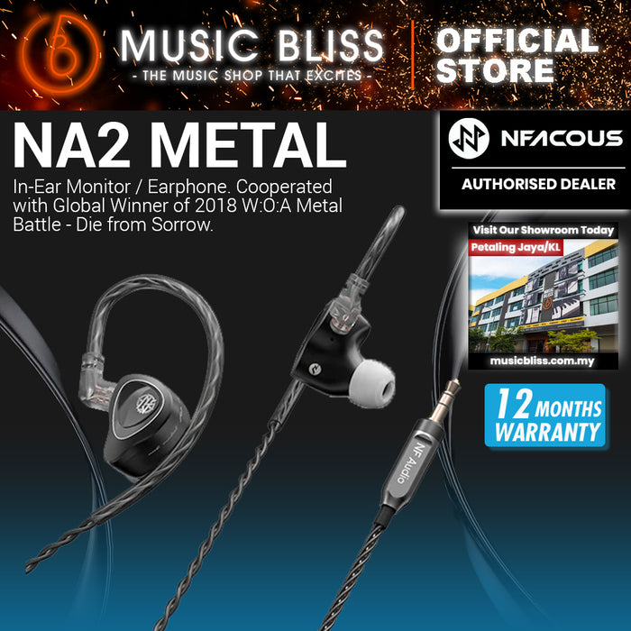 NF ACOUS NA2 METAL MC2L-10M Dynamic Driver Music In-Ear Monitor / Earphone. Cooperated with Global Winner of 2018 W:O:A Metal Battle - Die from Sorrow