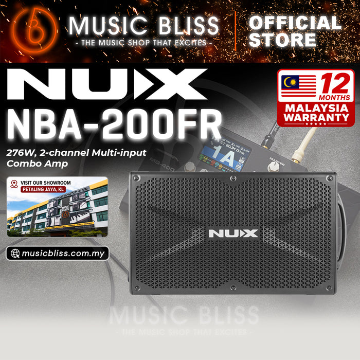 NUX NBA-200FR Busking 276 Watt Portable Battery Powered Speaker Amplifier with Bluetooth