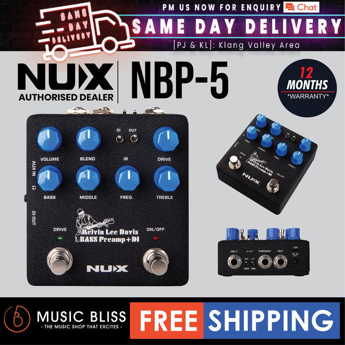 NUX NBP-5 Melvin Lee Davis Bass Preamp + DI - Music Bliss Malaysia