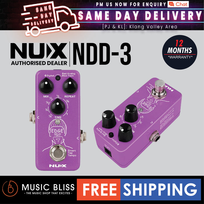NUX NDD-3 Edge Delay Effects Pedal - Music Bliss Malaysia