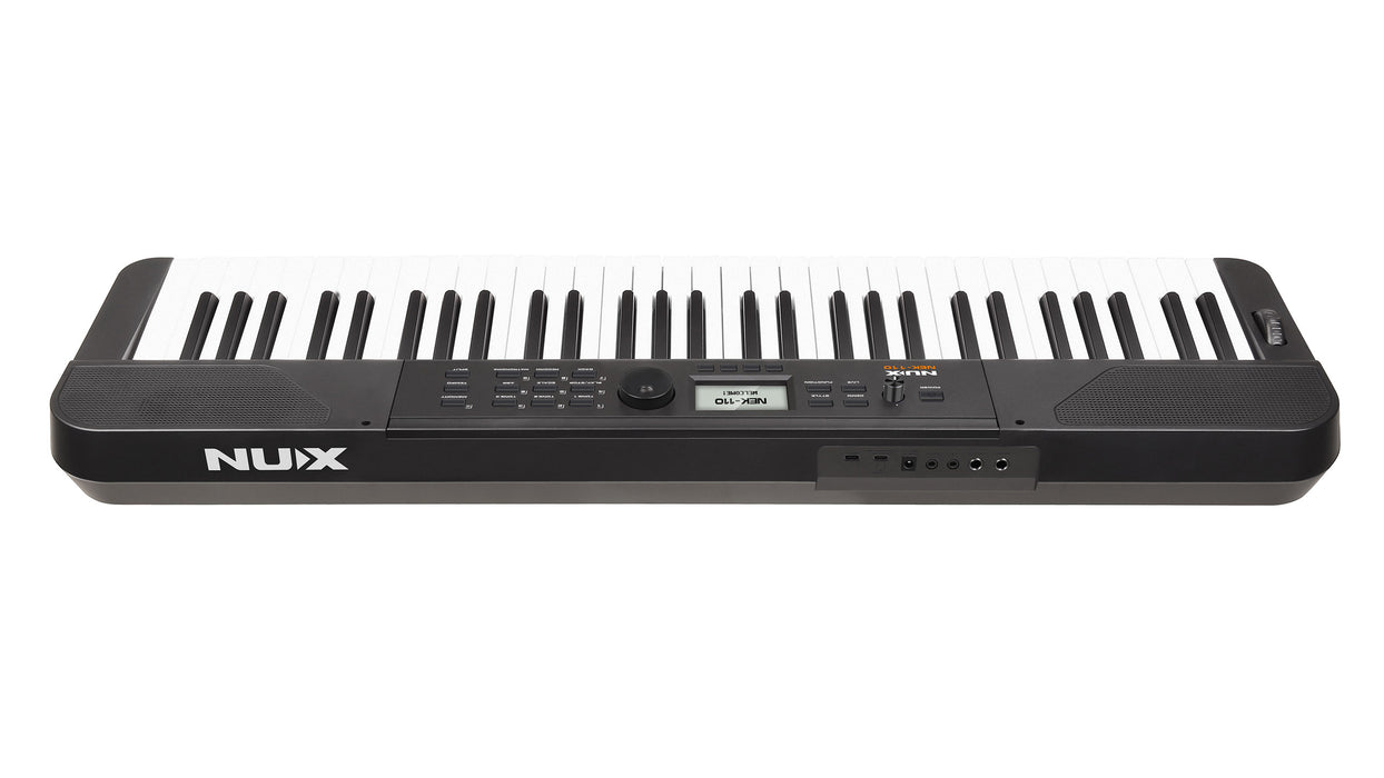Nux NEK-110 61 Keys Portable Digital Electronic Keyboard with Touch Response and Bluetooth - Black