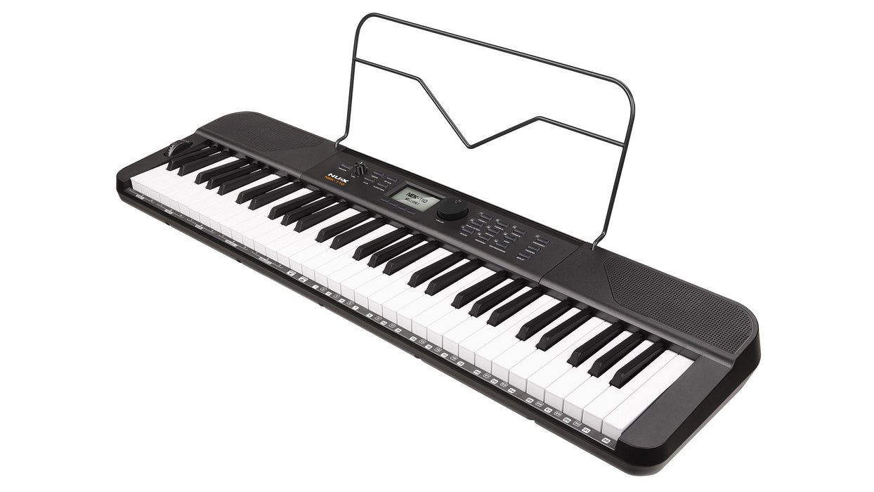 Nux NEK-110 61 Keys Portable Digital Electronic Keyboard with Touch Response and Bluetooth - Black