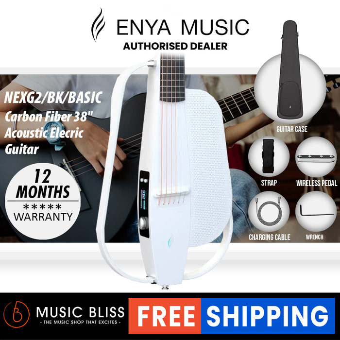 Enya NEXG2 Carbon Fiber Smart Guitar, Basic - White - Music Bliss Malaysia
