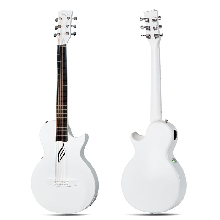 Enya Nova Go Guitar SP1 Carbon Fiber Acoustic-Electric Guitar - White - Music Bliss Malaysia