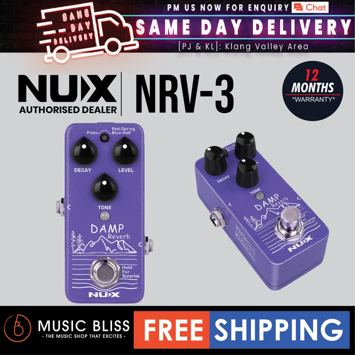 NUX NRV-3 Reverb DAMP Effects Pedal - Music Bliss Malaysia