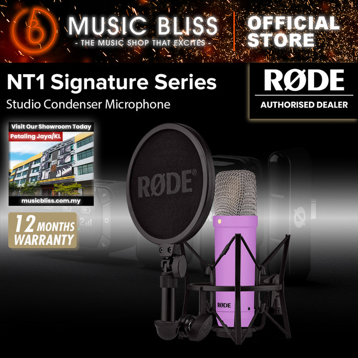 Rode NT1 Signature Series Condenser Microphone with SM6 Shockmount and Pop Filter - Purple