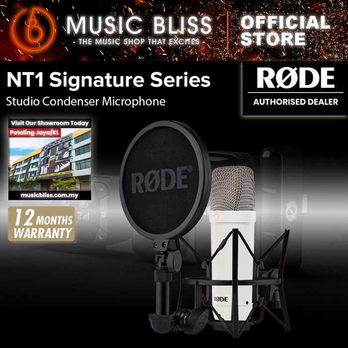 Rode NT1 Signature Series Condenser Microphone with SM6 Shockmount and Pop Filter - White (NT-1)