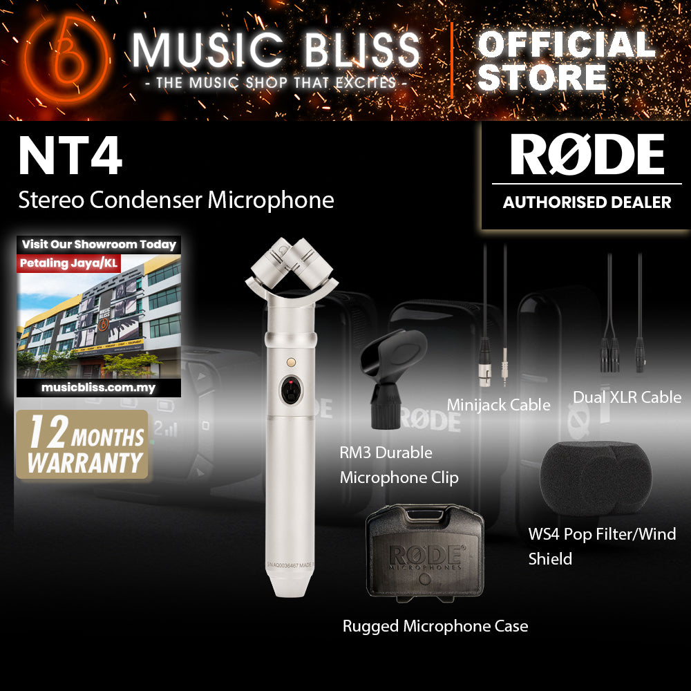 Rode NT4 Stereo X/Y Condenser Microphone (NT-4) 10 Years Warranty [Made ...