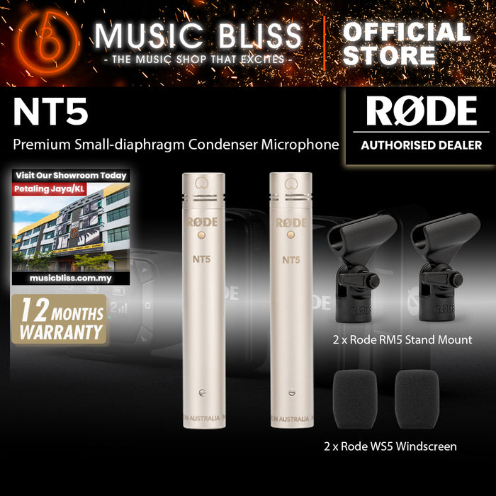 Rode NT5 Matched Pair Condenser Microphone 10 Years Warranty [Made in Australia]