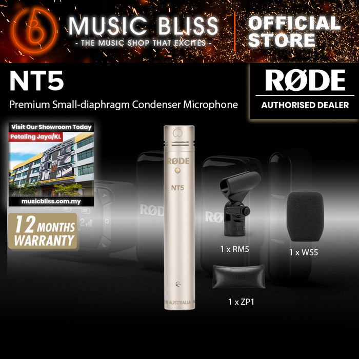 Rode NT5 Cardioid Studio Condenser Microphones, Single Mic 10 Years Warranty [Made in Australia]