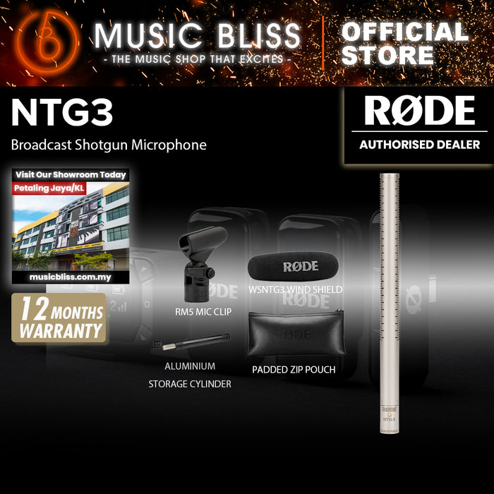 Rode NTG-3 Shotgun Condenser Microphone 10 Years Warranty [Made in Australia]