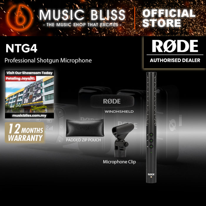 Rode NTG4 Shotgun Condenser Microphone 10 Years Warranty [Made in Australia]