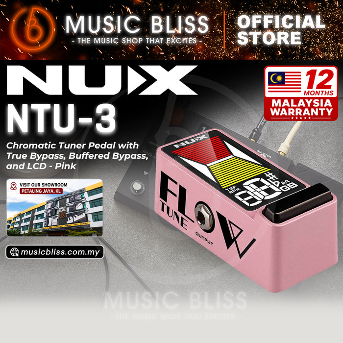 NUX NTU-3 Flow Tune True And Buffered Bypass Mini Guitar Pedal Tuner - Pink