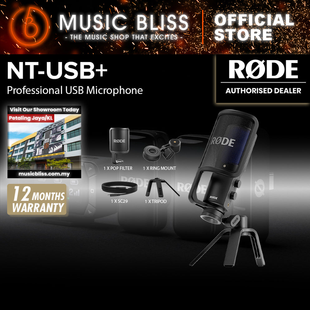 Rode NT-USB+ Professional USB Microphone (NTUSB+) | Music Bliss Malaysia