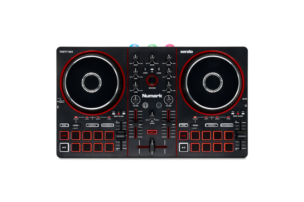 Numark Party Mix III DJ Controller with Built-In LED Light Show, Bluetooth MIDI & Serato DJ Support