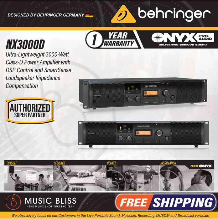 Behringer NX-3000D Power Amplifier with DSP - Music Bliss Malaysia
