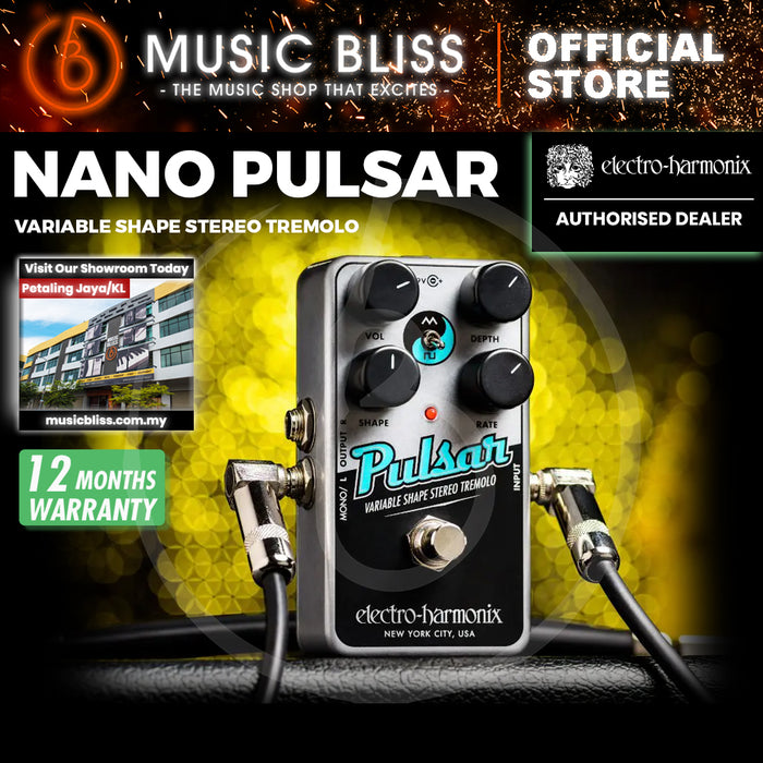 Electro Harmonix Nano Pulsar Stereo Tremolo Guitar Effects Pedal