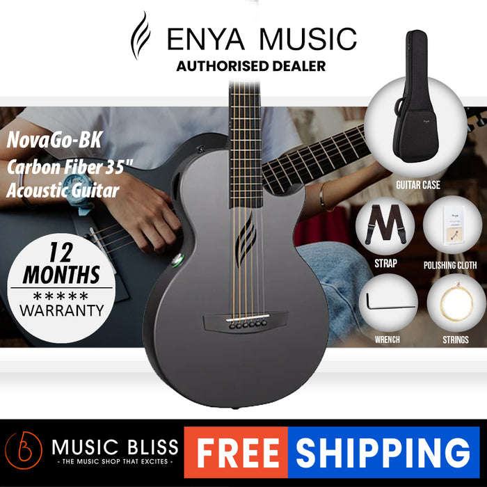 Enya Nova Go Carbon Fiber Acoustic Guitar Black Music Bliss Malaysia
