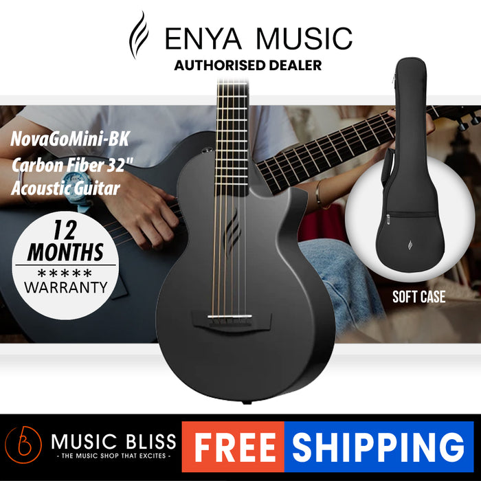 Enya Nova Go Mini Carbon Guitar - Black - Music Bliss Malaysia