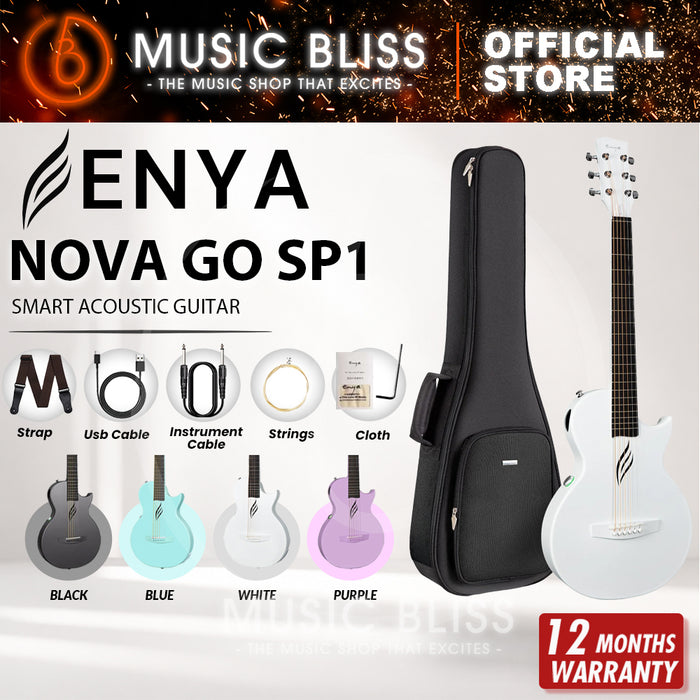 Enya Nova Go Guitar SP1 Carbon Fiber Acoustic-Electric Guitar - White