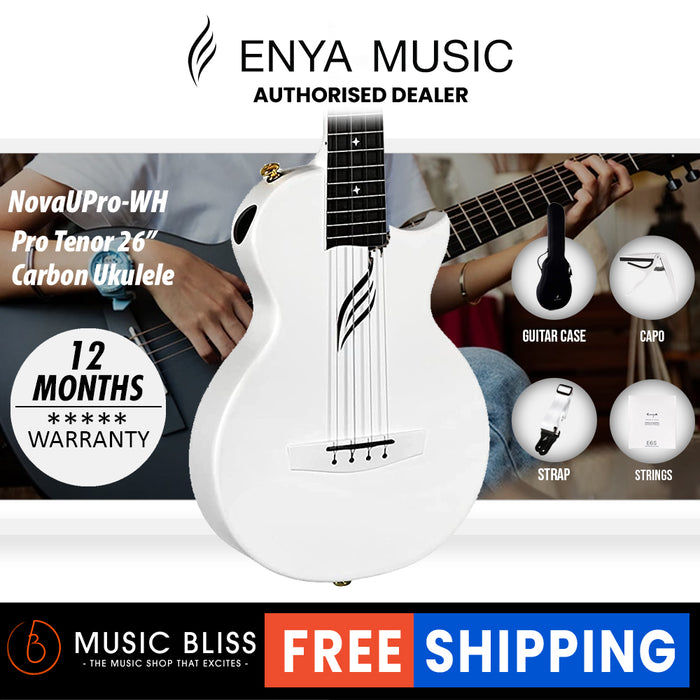 Enya Nova U Pro Tenor Carbon Ukulele - White - Music Bliss Malaysia